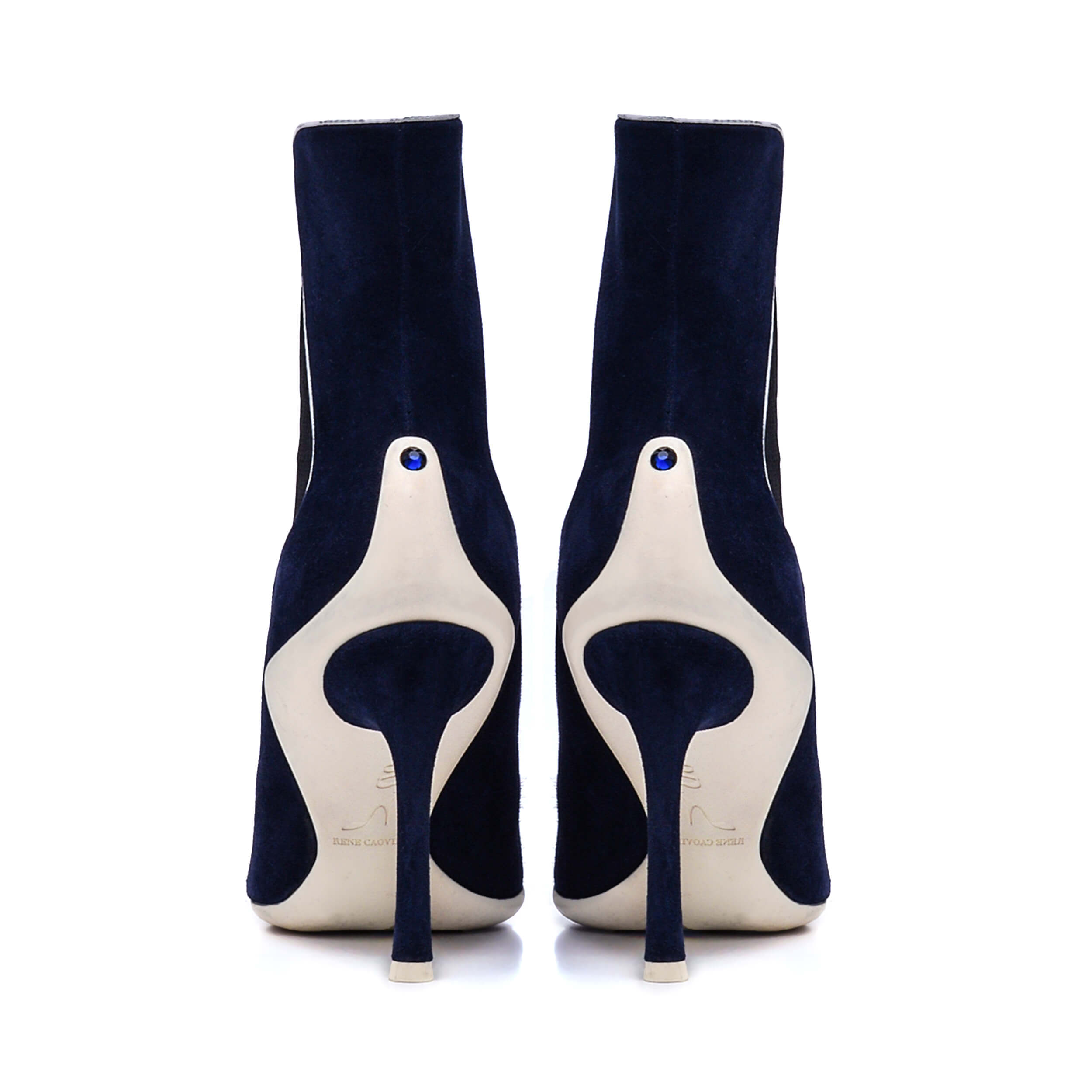 Rene Caovilla - Navy Blue Suede Ankle Boots 38